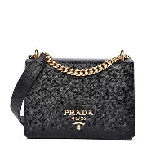 prada black crossbody bag with chain